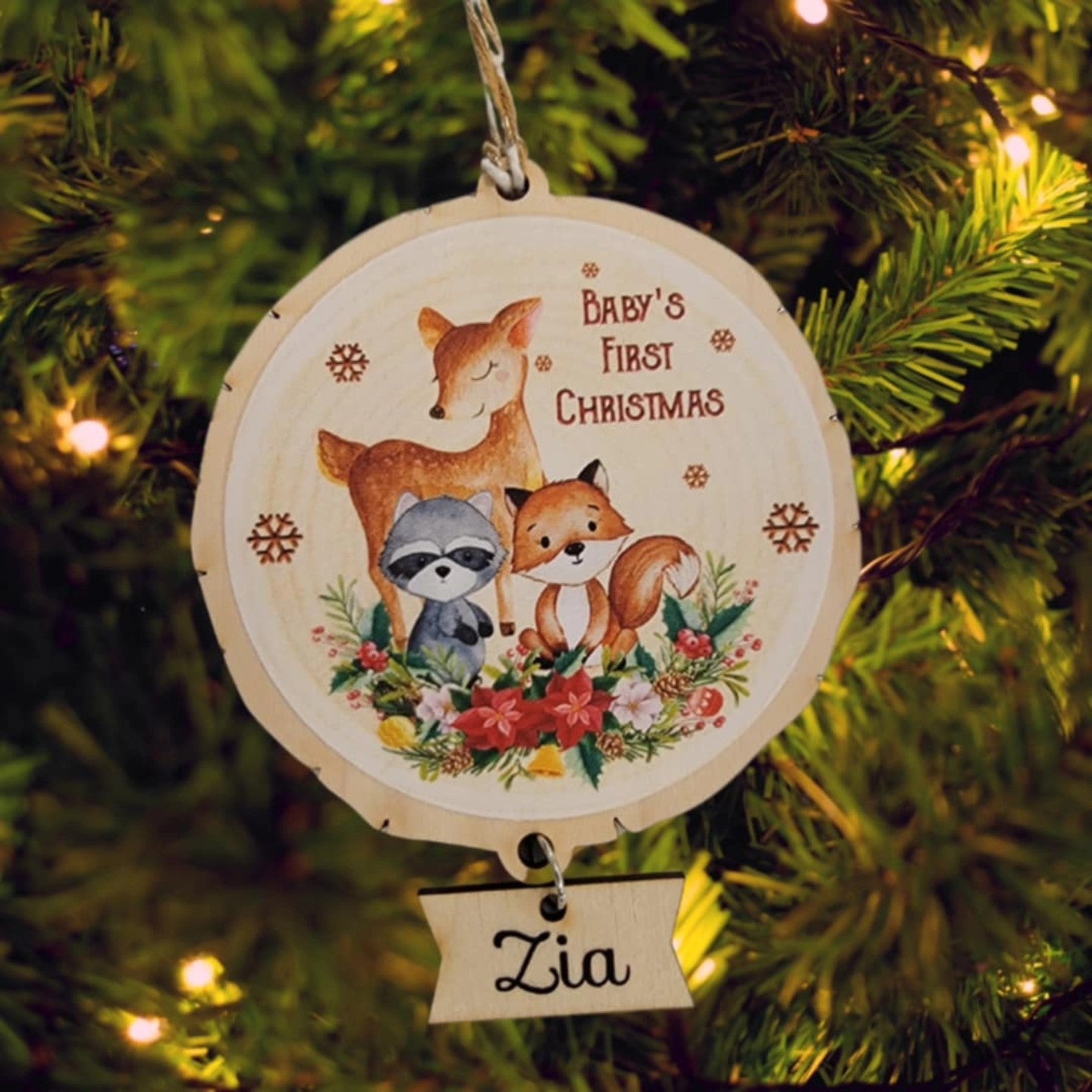 Baby's First Chistmas Woodland Theme Ornament