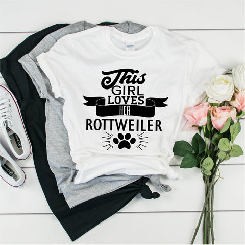 This Girl Loves her Rottweiler - Ultra Cotton Short Sleeve T-Shirt- FHD18