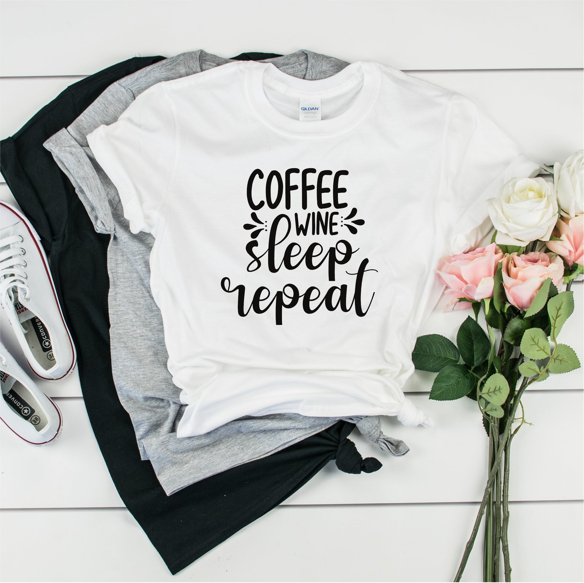 Coffee Wine Sleep Repeat -  Ultra Cotton Short Sleeve T-Shirt- FHD44