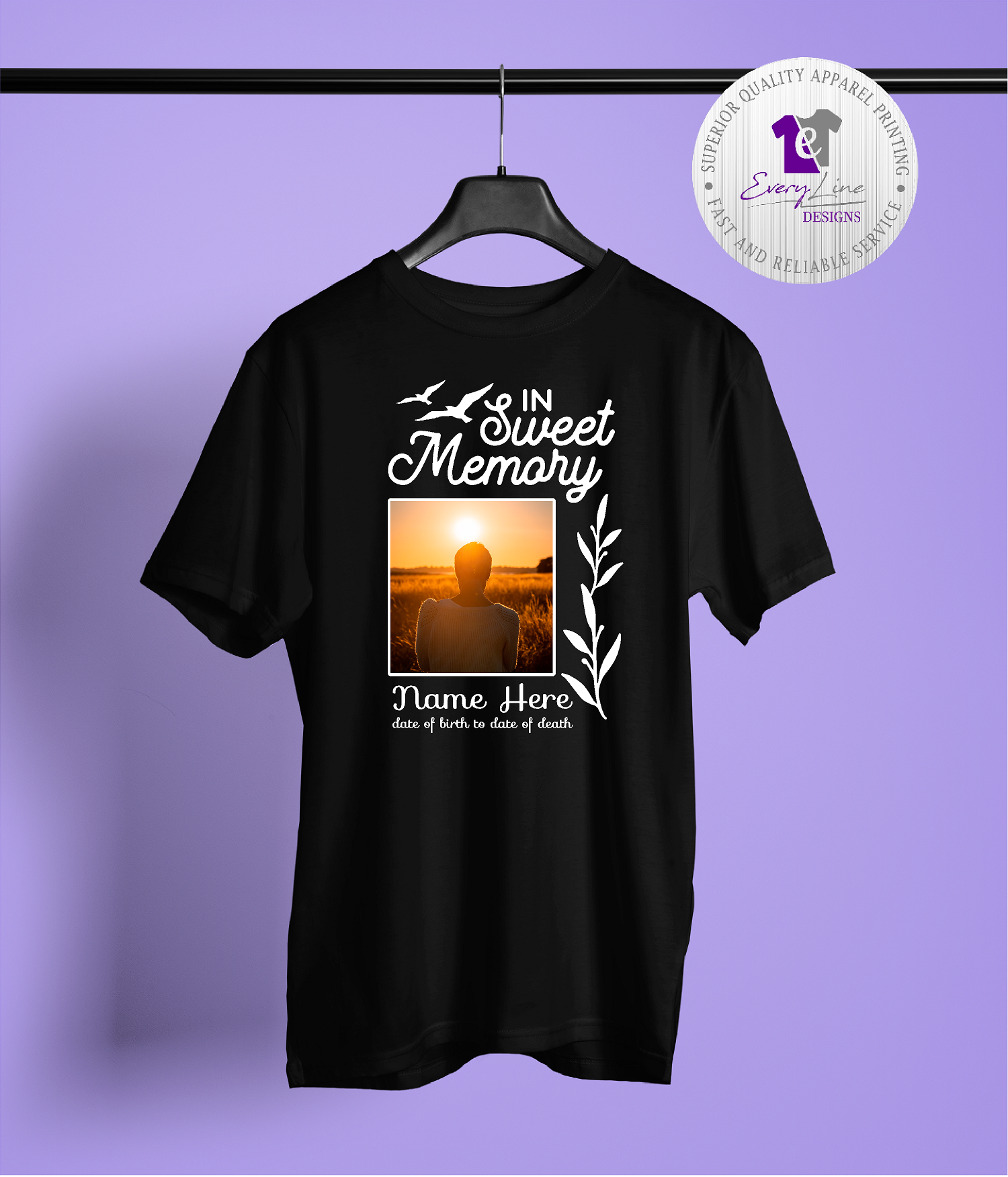 In memory sales of shirt designs